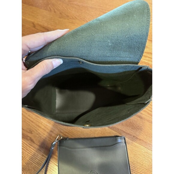 Faux Leather Olive Green Retro Old Money Mini Crossbody Purse Backpack - Picture 6 of 9